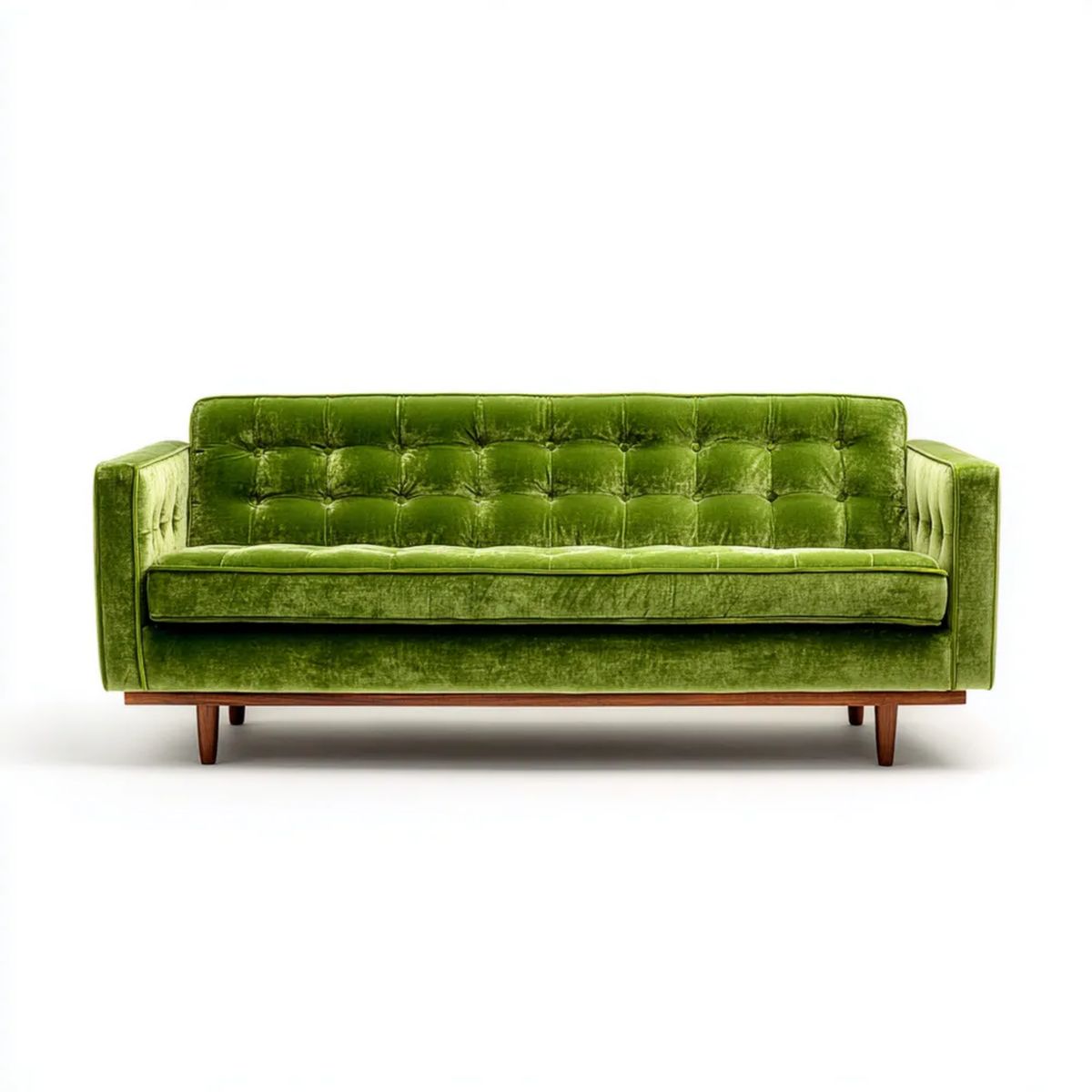 Sofa, 3-osobowa sofa w oliwie fizjologicznej figlarny velvet, 210 x 86 x 84 cm