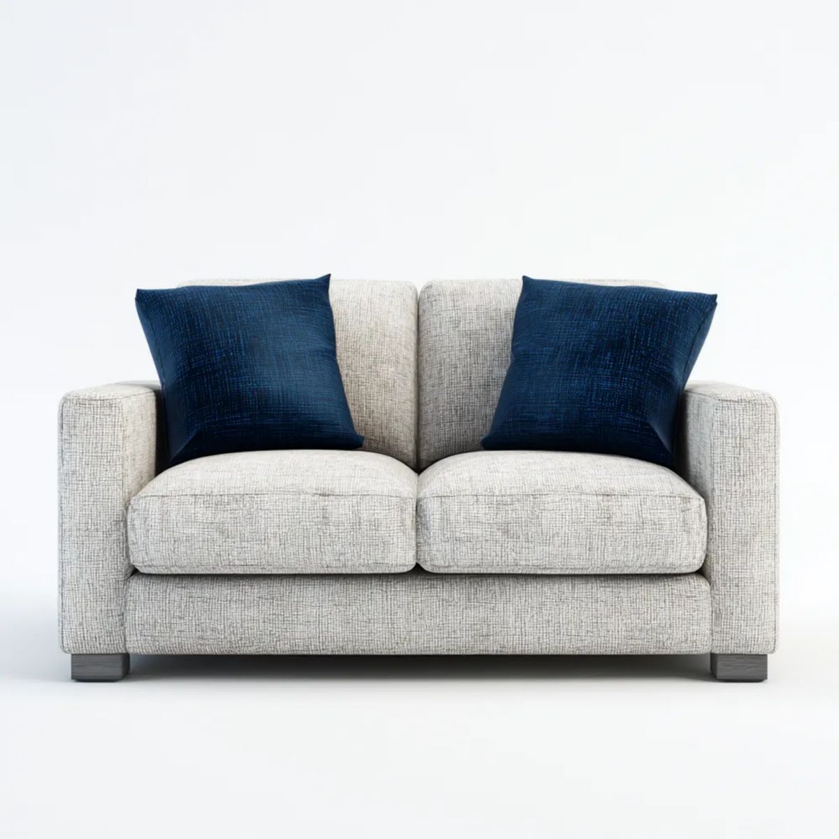 Sofa, 2 fotele sofa w kolorze jasnoszarym tkanina z 2 poduszkami fizjologicznymi niebieski, 160 x 90 x 85 cm