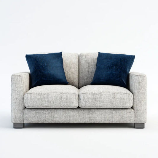 Sofa, 2 fotele sofa w kolorze jasnoszarym tkanina z 2 poduszkami fizjologicznymi niebieski, 160 x 90 x 85 cm