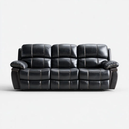 Sofa, 3-osobowa czarny sofa w PU syntetyczne skóry, 210 x 95 x 100 cm
