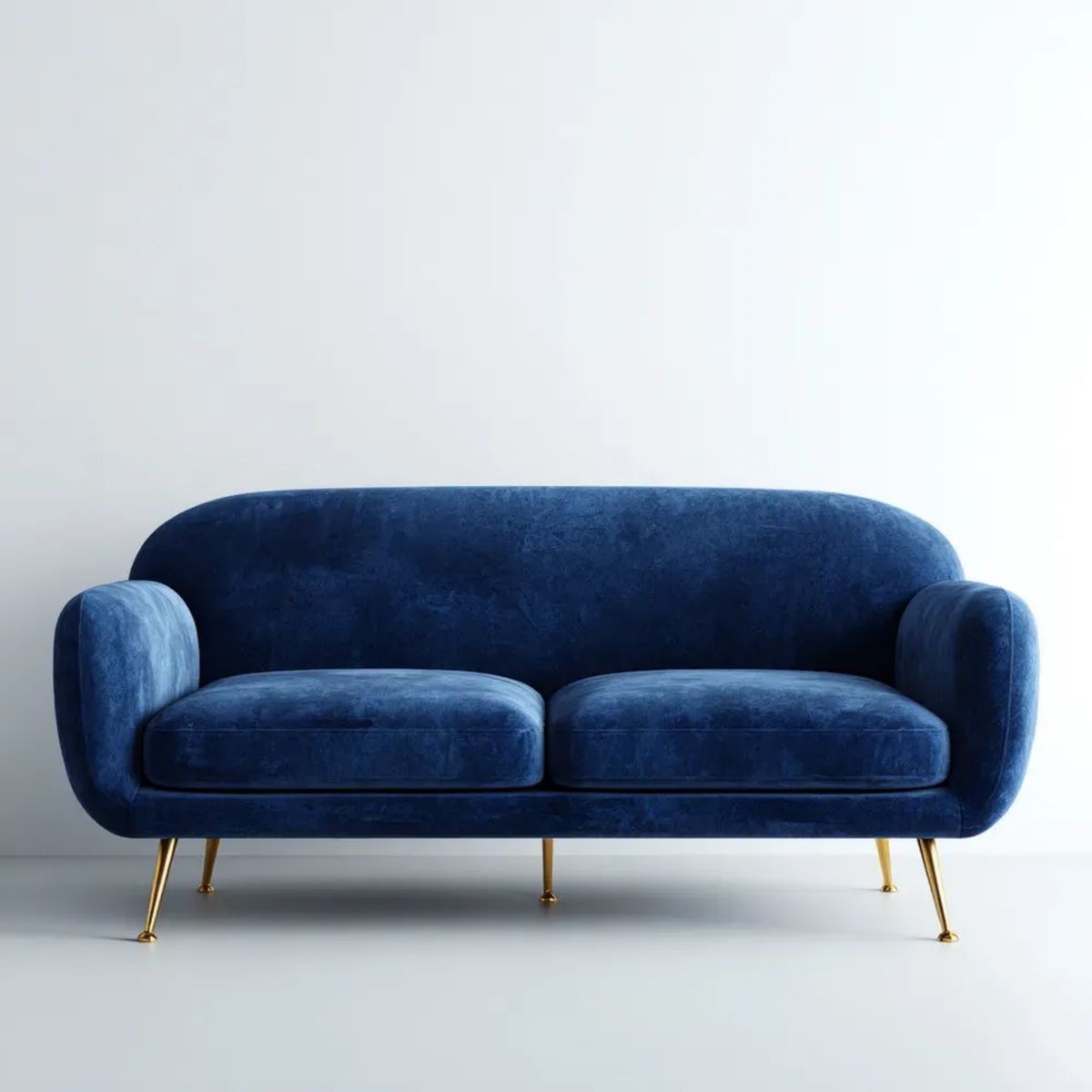 Sofa, 2 fotele Brittany Navy Brittanblue Brittanvelvet Brittlesoft, Golden Brittlemetal Brittlefoot, 160 x 85 x 78 cm