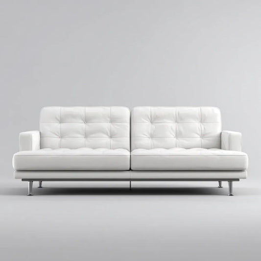 Sofa, 2-osobowa w kolorze białym w polipropylenowej, syntetycznej skórze, 220 x 88 x 82 cm