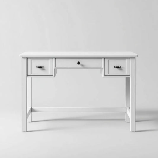 Biurko, Białe biurko w MDF i drewnie piankowym 120 x 60 x 75 cm z 3 szufladami