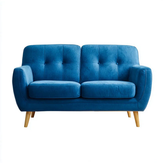 Sofa, Plaski fotel 2 niebiesko-niebieski fotele w poliestrze Belivelvet, 130 x 78 x 84 cm