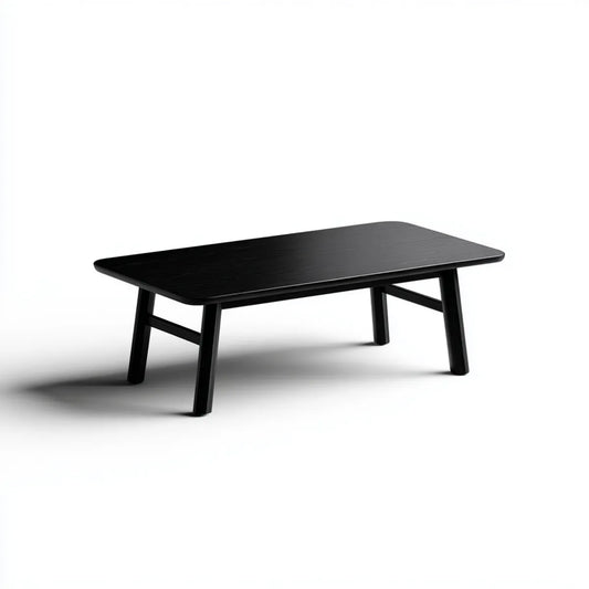 Stolik do kawy czarny 100 x 50 x 45 cm MDF drewno lite prostokątne