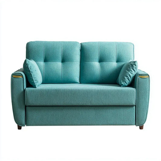 Sofa, 2-osobowa w płaskiej sofie w płaskiej, zielonej poliestrze 170 x 90 x 95 cm
