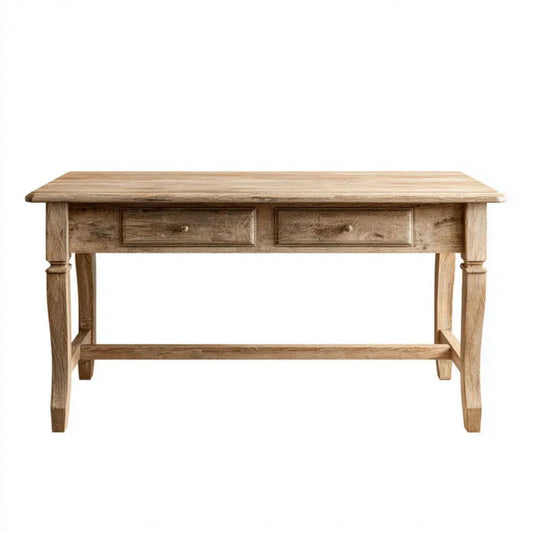 Biurko, Prosta prostokątna deska w deski w deski z deski 150 x 70 x 78 cm z 2 szufladami