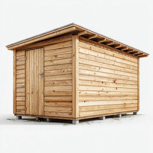 Domek ogrodowy, Prostokątny ogród schronienie w naturalnych stałych sosny 300 x 200 x 220 cm z jednopentnym dachu