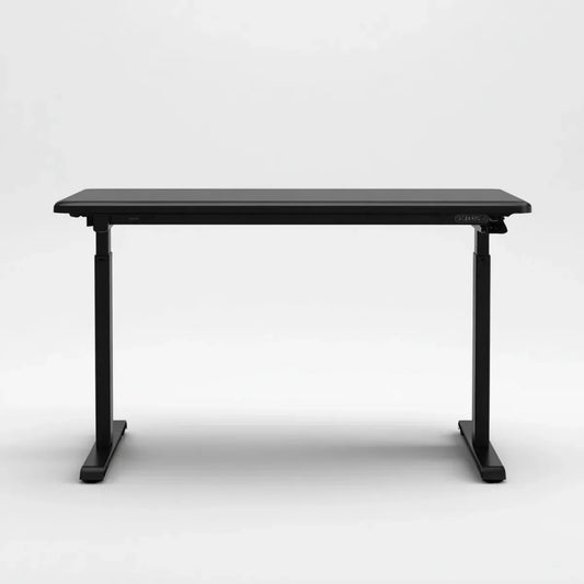 Biurko, Czarna regulacja biurka 120 x 60 cm wysokość 72- 118 cm MDF i stal z prostokątnym wierzchołkiem