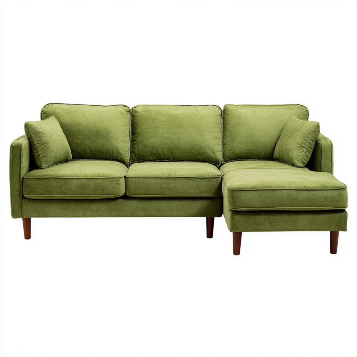 Sofa, 3-osobowa sofa z syrop z syrop z oliwek oliwkowy zielona melancholijna, 230 x 150 x 85 cm